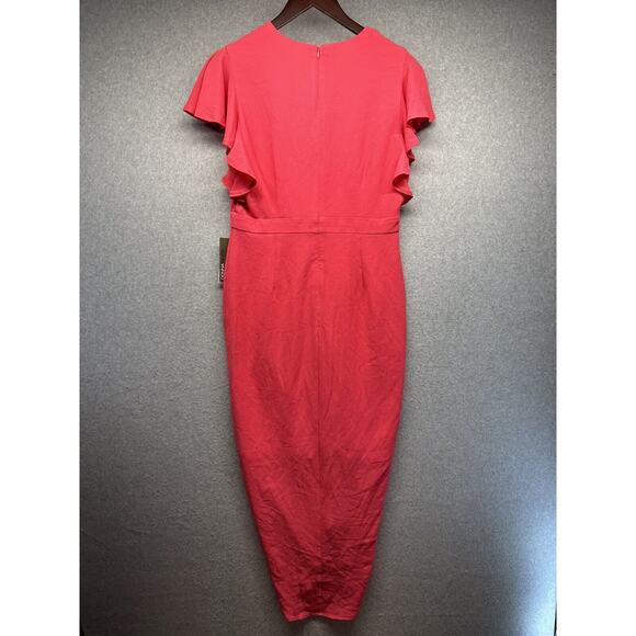 Donna Ricco Womens Tulip-Hem Dress Coral Pink Size 8 NWT - Picture 2 of 13
